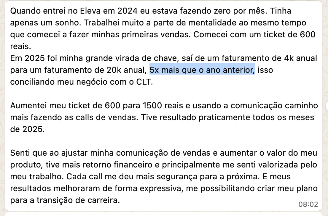 Faturamento quintuplicou mesmo ainda estando na CLT