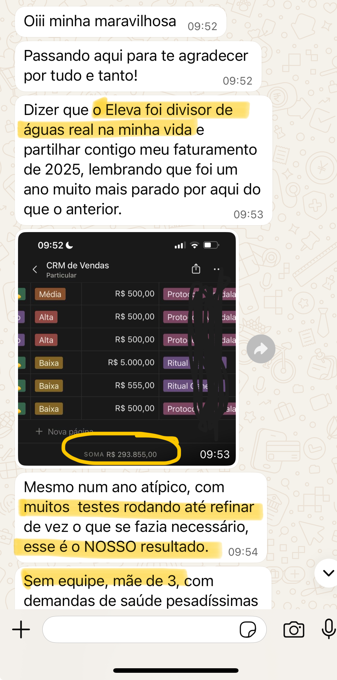 Quase 300 mil de faturamento no ano